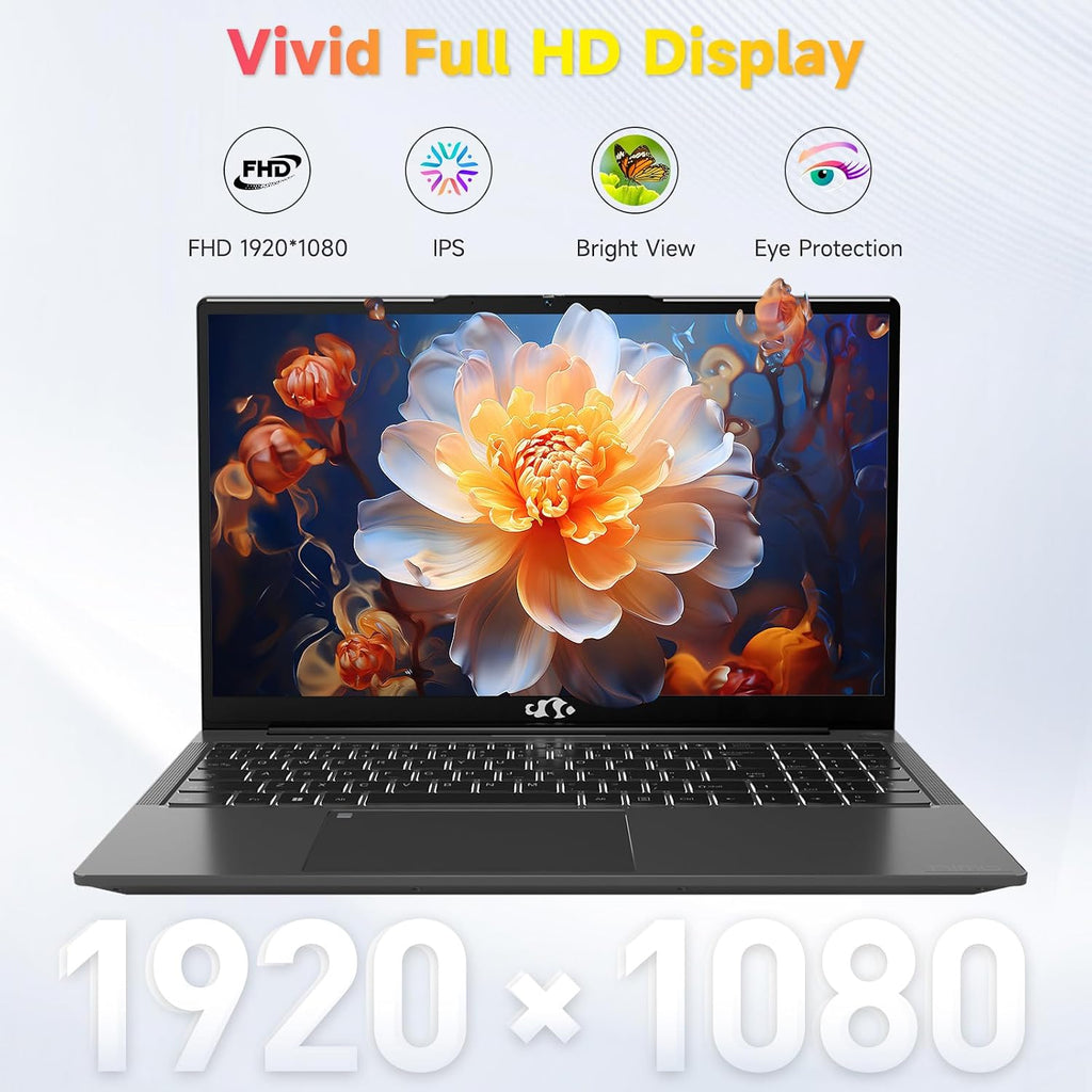 NIMO 15.6 FHD-Laptop,IPS Business Computer,32GB RAM 2TB SSD 6 Cores 12th Intel i3-1215U(up to 3.4 GHz) 65W Type C Laptop-Computer with Backlit Keyboard Fingerprint WiFi6 Win 11