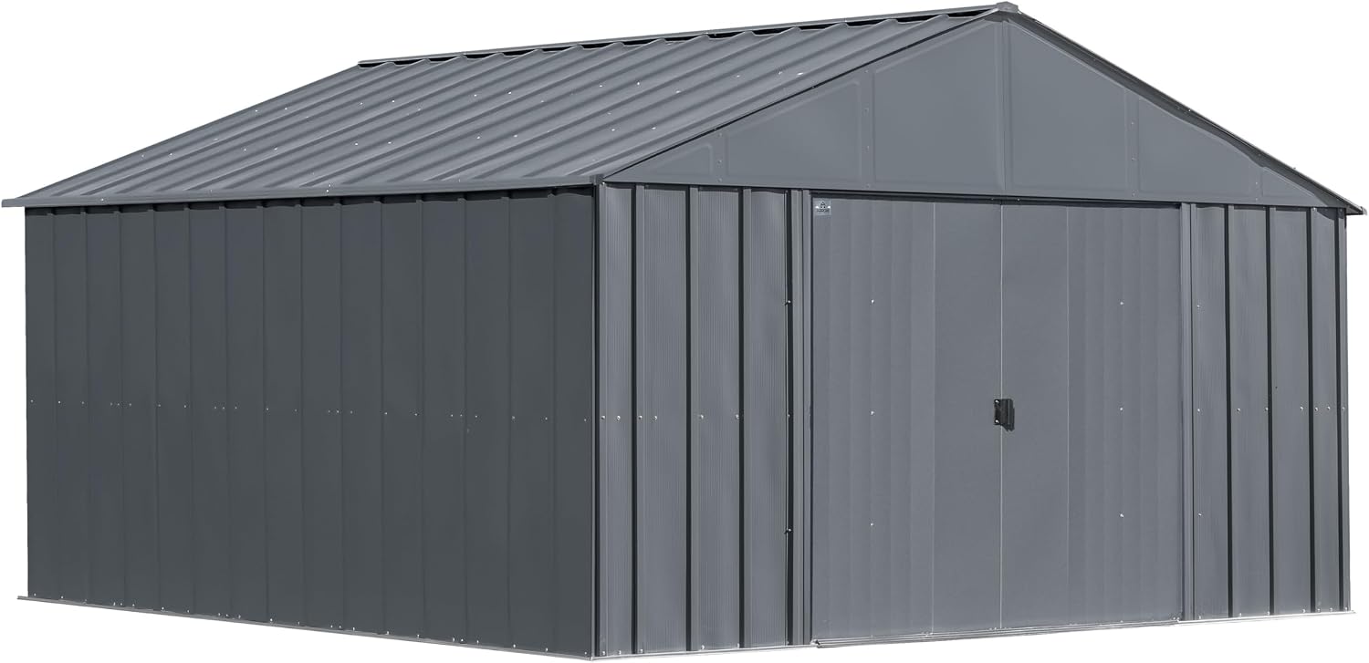 Arrow Classic Metal Shed, 12 x 12, Charcoal