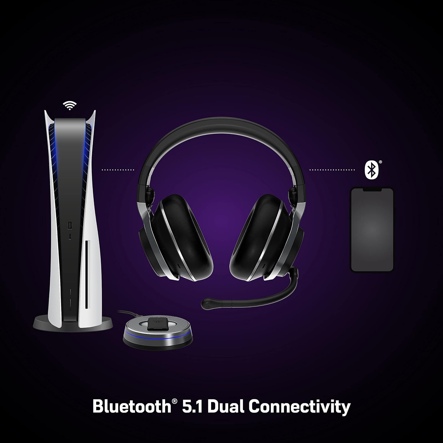Turtle Beach Stealth Pro Multiplatform Wireless Noise-Cancelling Gaming Headset for PS5, PS4, Playstation, PC, Mac, Switch, & Mobile – 50mm Speakers, Bluetooth, Dual Batteries – Black (Renewed)
