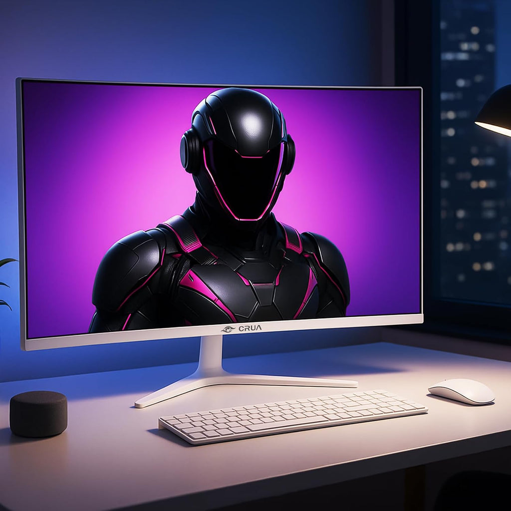 CRUA 34' Curved Gaming Monitor, WQHD 3440x1440, 120Hz Computer Monitors, 1500R VA Screen, 120% sRGB, AMD FreeSync, Blue Light Filter, HDMI 2.0 & DP 1.4, Wall Mountable Installs- White