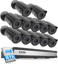 ZOSI 16CH 3K Lite Security Camera System with Audio, AI Human/Vehicle Detection, Night Vision, 12 x 1080P Metal Weatherproof Wired Cameras, 16 Channel Surveillance DVR with 4TB HDD for 24/7 Recording