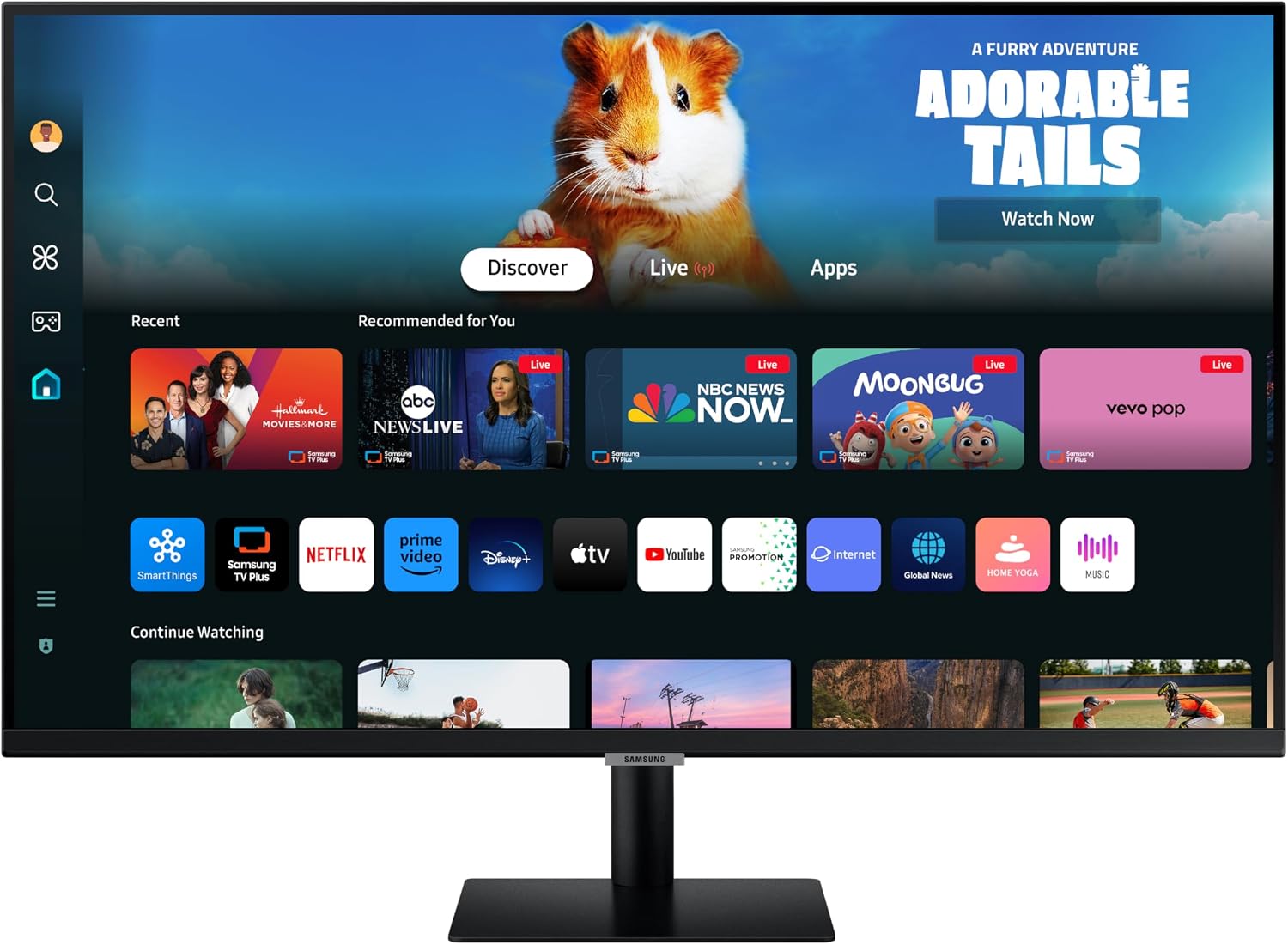 SAMSUNG 32-Inch M5 (M50D) Series FHD Smart Monitor with Streaming TV, Speakers, HDR10, Gaming Hub, Multiple Ports, Workout Tracker, Vision Accessibility Tools, LS32DM500ENXGO, 2024 (Renewed)
