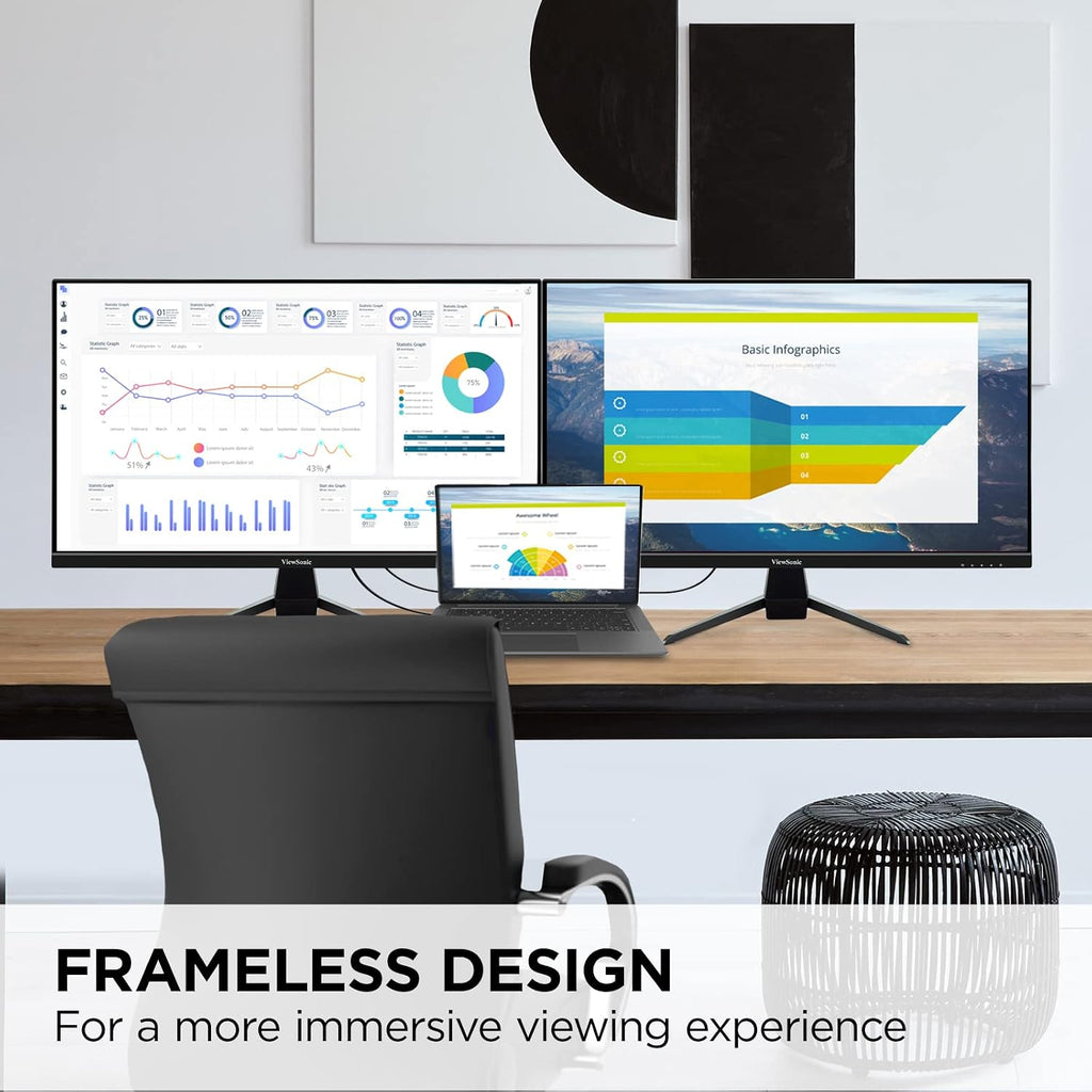 ViewSonic VX2767U-2K 27 Inch 1440p IPS Monitor with 65W USB C, HDR10 Content Support, HDMI, DP (Renewed)