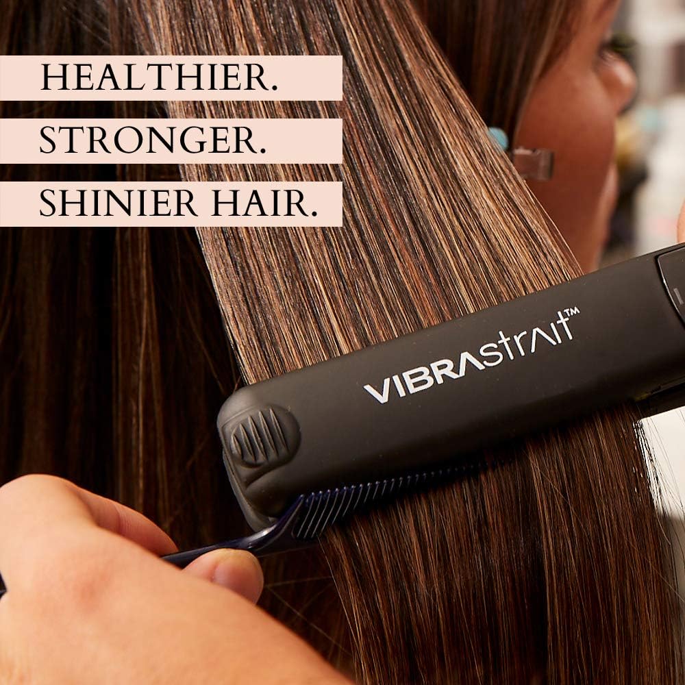 Essential Vibrating Ceramic Flat Iron, 1-Inch | Fast, Frizz-Free Ceramic Hair Straightener | Easy, Gentle Glide for Waves, Curls, Smooth Hair | Professional Hair Styling Tools