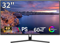 ZZA Computer Monitor 32 Inch Gaming Monitor 4K UHD (3840×2160p) Ultra-Clear IPS Screen, 100% sRGB, HDR10, 178° Viewing Angle, Display Port/HDMI, Compatible with Wall mounting 75 * 75MM