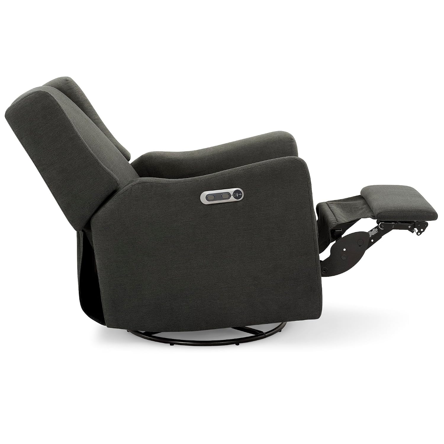Delta Children Mercer Electronic Power Recliner and Swivel Glider with USB Port in LiveSmart Performance Fabric - Water Repellent & Stain Resistant, Dark Grey