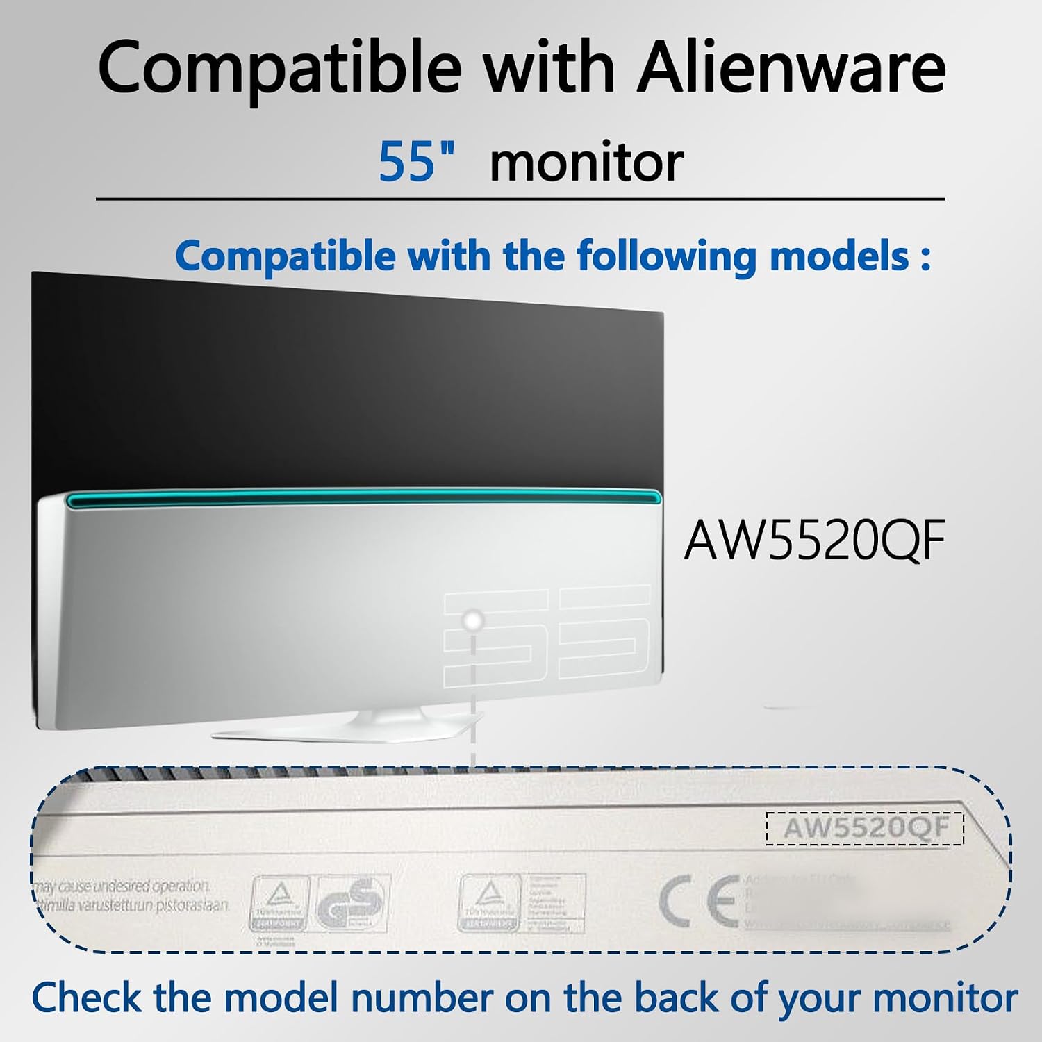 AW5520QF VESA Adapter Compatible with DELL Alienware 55' OLED Gaming Monitor (Fits AW5520QF)–200x200 to 200x300 VESA Mount Adapter Bracket