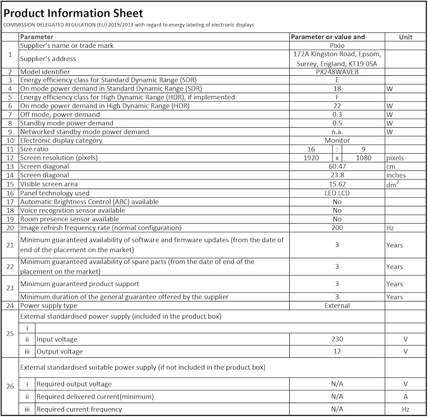 Pixio PX248 Wave Blue 24 inch 200Hz Refresh Rate FHD 1080p Resolution Fast IPS Panel 1ms GTG Response Time Built-in Speakers Gaming Monitor with Adaptive Sync