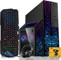 TechMagnet Nova Gaming Desktop PC Bundle with Core i7 32GB RAM 1TB SSD RTX 2060 Graphics RGB Keyboard with AI-Enabled Copilot Key Mouse Headphones Webcam Windows 11 (Renewed)