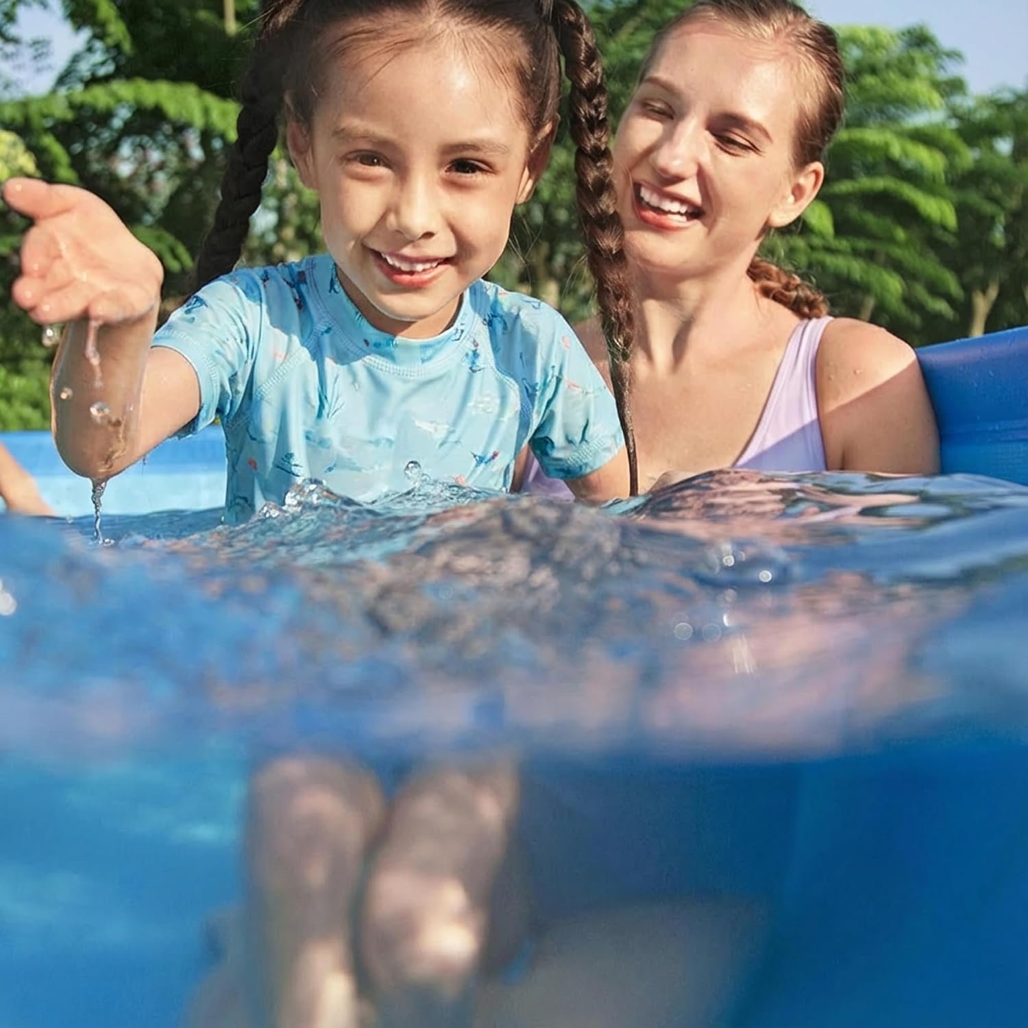 Bestway Steel Pro MAX 15' x 48' Above Ground Pool, Round Metal Frame Outdoor Swimming Pool for Backyard, Blue, Pool ONLY