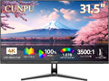 CUNPU 32 Inch 4K UHD VA Computer Monitor, 100% sRGB Color-Accurate, 1.07B Color, PIP/PBP Split Screen, Flicker-Free, VESA 75x75 Ready, HDMI, DisplayPort for Gaming, Office & Streaming