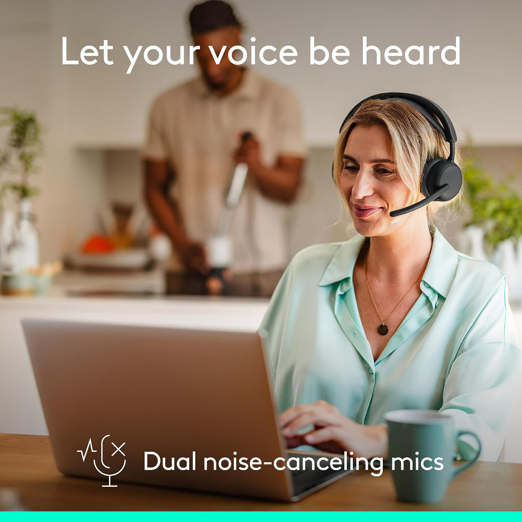 Logitech Zone Wireless 2 ES - Noise-Canceling Wireless Headset with Adaptive Hybrid ANC, Bluetooth - Black