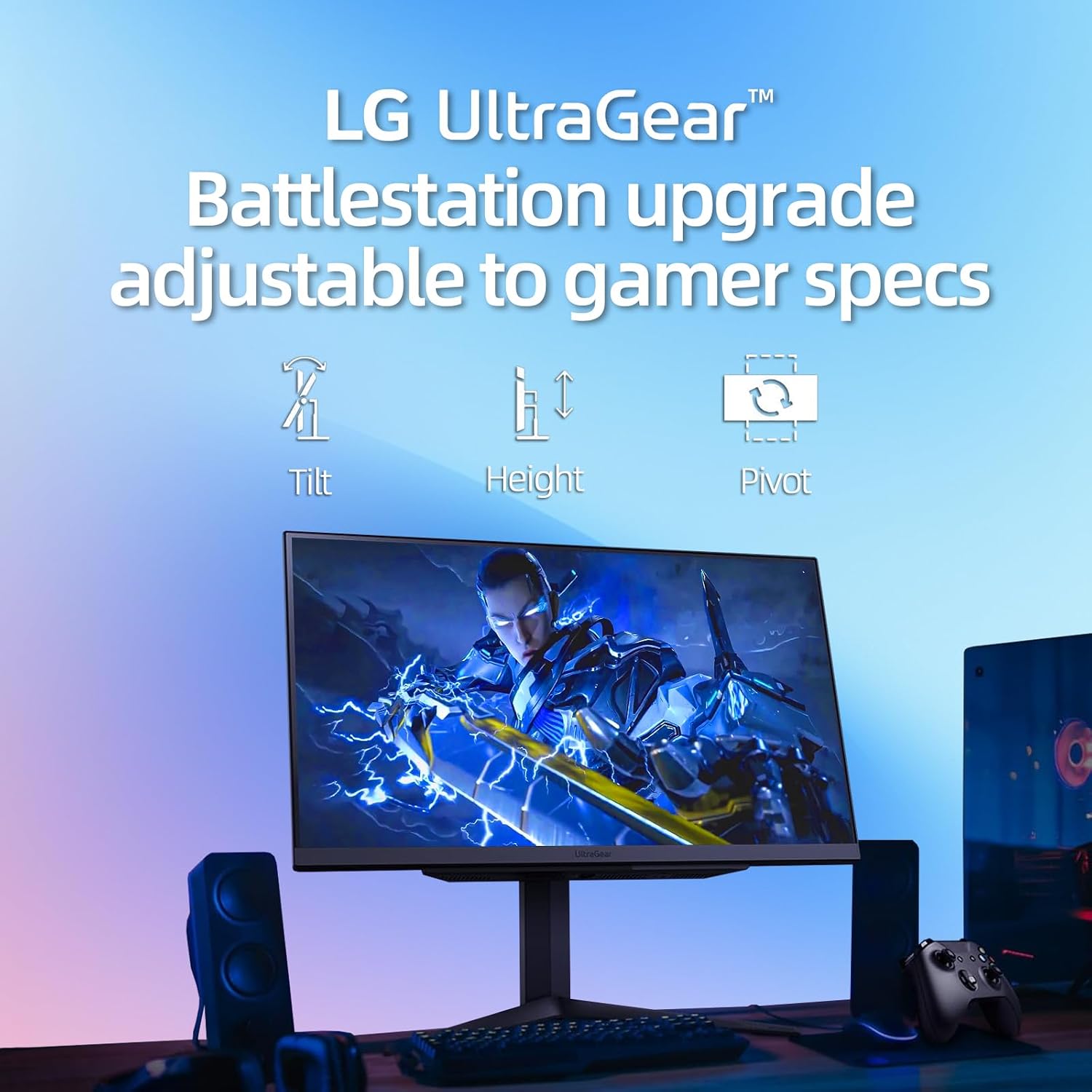 LG 27' Ultragear QHD (2560x1440) IPS Gaming Monitor, 240Hz, 1ms, G-Sync AMD FreeSync Premium, 100% sRGB, HDR400, 1 x DisplayPort, 2 x HDMI, 4-Pole HP Out DTS GP:X, Tilt/Height/Pivot Stand, Black