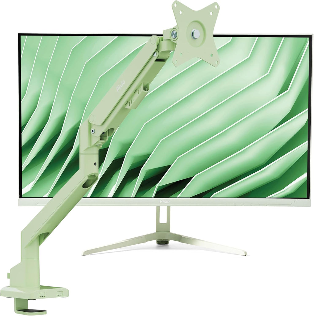 Pixio PX278 Wave Mint Green 27 inch 180Hz Refresh Rate FHD 1440p Resolution Fast IPS Panel 1ms GTG Response Time Gaming Monitor and PS1S Wave Mint Green Single Monitor Arm
