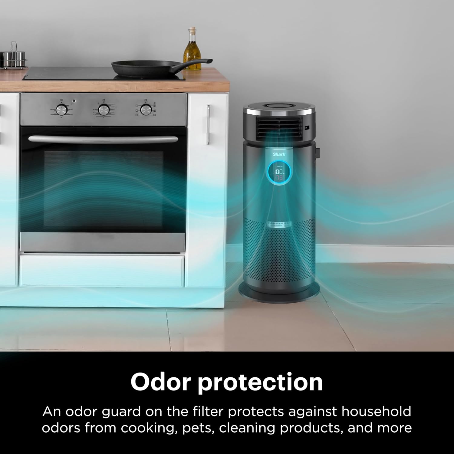 Shark HC451 3-in-1 Clean Sense Air Purifier, Heater & Fan, HEPA Filter, 500 Sq Ft, Oscillating, Small Room, Bedroom, Office, Captures 99.98% of Particles for Clean Air, Dust, Smoke & Allergens, Black