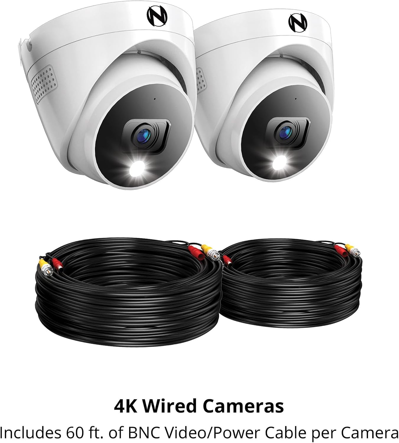 Night Owl Add On Wired 4K HD Indoor/Outdoor Deterrence Dome Cameras with 2-Way Audio (2 Pack)