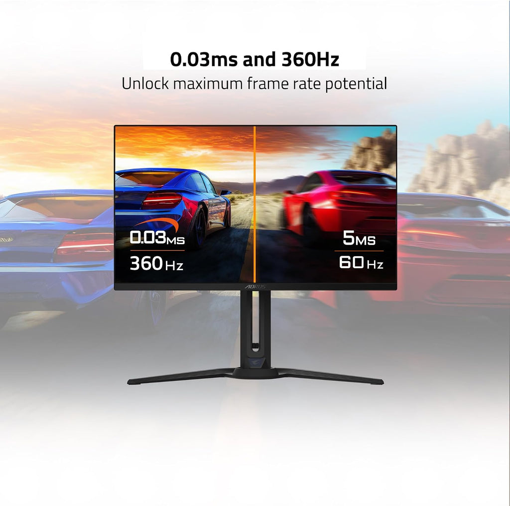 GIGABYTE - AORUS FO27Q3-27' QD OLED Gaming Monitor - QHD 2560x1440-360Hz - 0.03ms GTG - AMD FreeSync Premium Pro - Type C KVM - HDMI, DP, Type C - Height Adjustable - Black