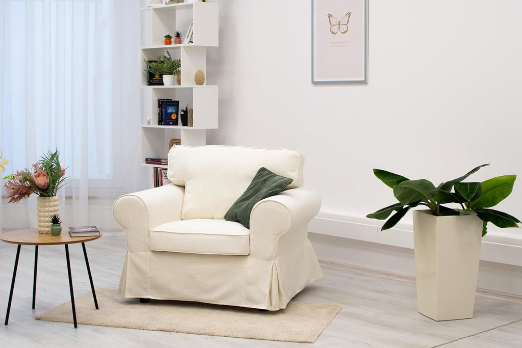 Ektorp Chair Cover Replacement for IKEA Ektorp Armchair Cover, Ektorp Chair Slipcover, Ektorp Cover Only!(Daily Off White)