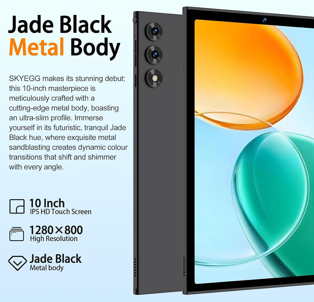 2026 Android 15 Tablet 10.1 Inch Tablets, 30GB RAM 128GB ROM 1TB Expand, 8000mAh Battery, BT5.0, 2.4/5G Wi-Fi 6, Metal Body with Keyboard & Mouse, Gemini AI, Widevine L1 HD IPS Display - Black