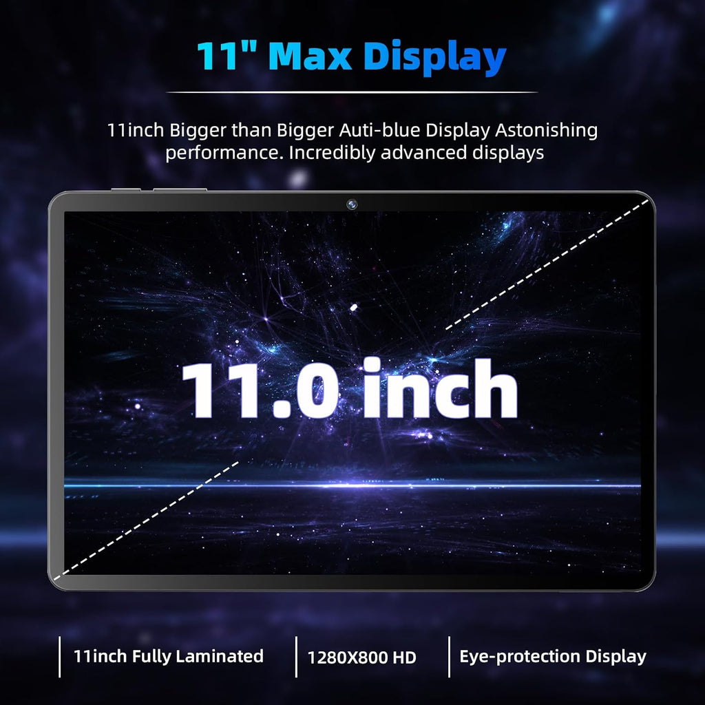 COLORROOM 2026 Android 16 Tablet 11inch, Face Unlock, 18W Fast Charging, 32GB+128GB+1TB Expand, Octa-core CPU, 8000mAh Large Battery, WiFi6, Touchscreen Display, Widevine L1 Tableta, Blue