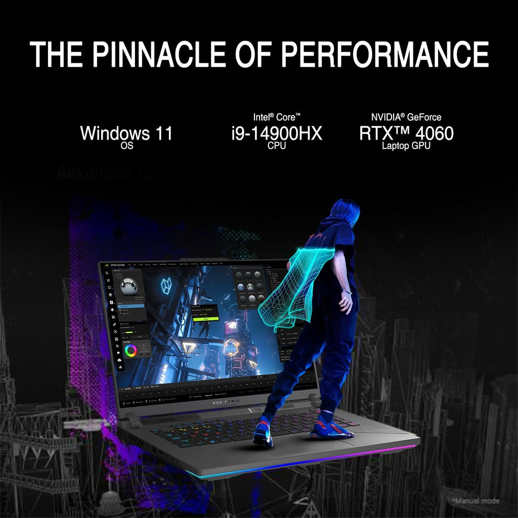 ASUS ROG Strix 16' WQXGA i9-14900HX RTX 4060 Gaming Laptop, 16' WQXGA 2560 * 1600, Intel i9-14900HX, NVIDIA GeForce RTX 4060, 64GB DDR5, 2TB SSD, RGB Backlit Keyboard, Windows 11 Home