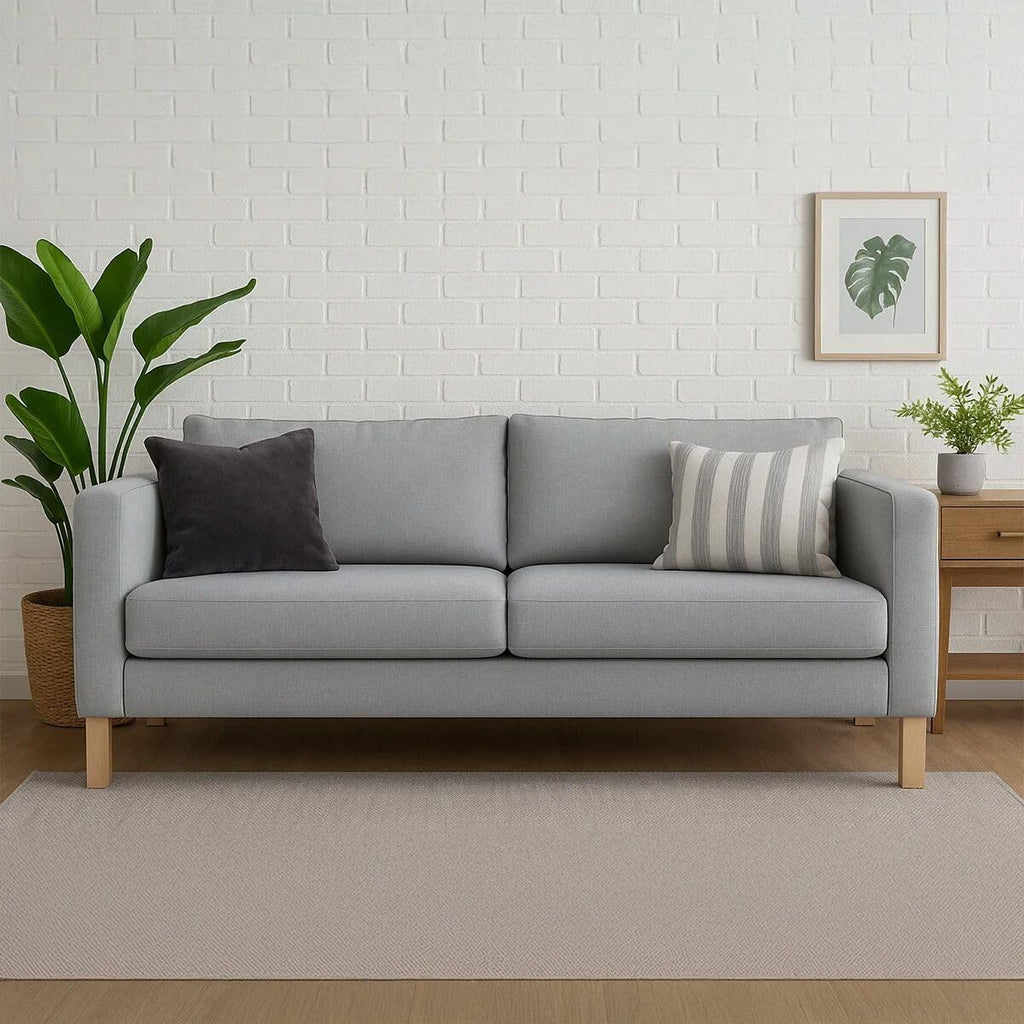 MASTERS OF COVERS SLIPCOVER ONLY! Karlstad Replacment Slipcover Snug Fit Karlstad 3 Seat (Not 2 Seat) Sofa Cover Slipcover for The IKEA Karlstad Three Seat -Light Grey
