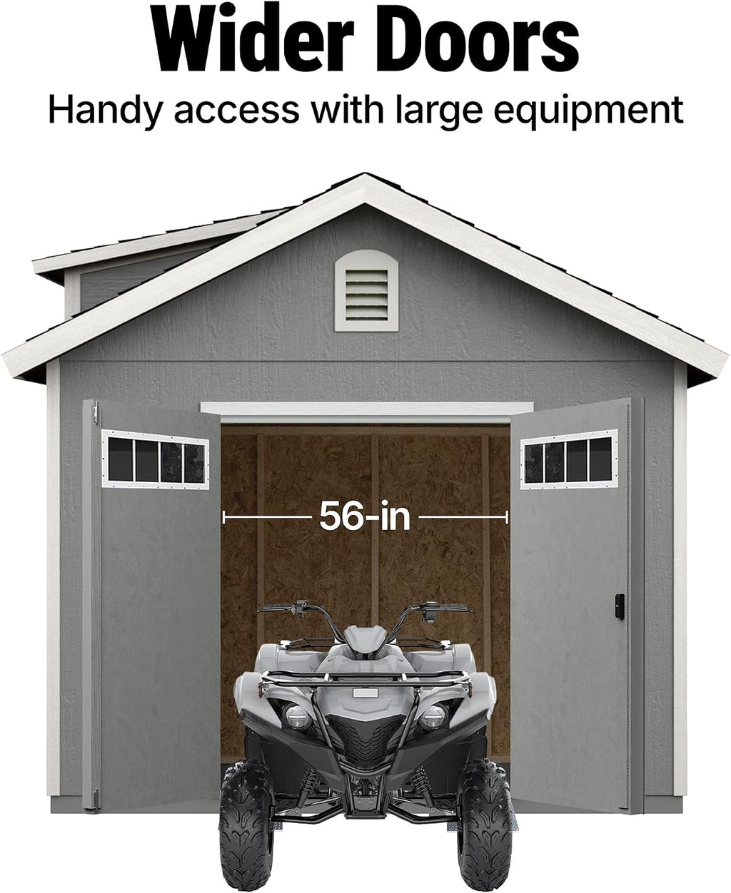 Handy Home Products Windemere 10x12 Do-it-Yourself Wooden Storage Shed with Floor, Beige