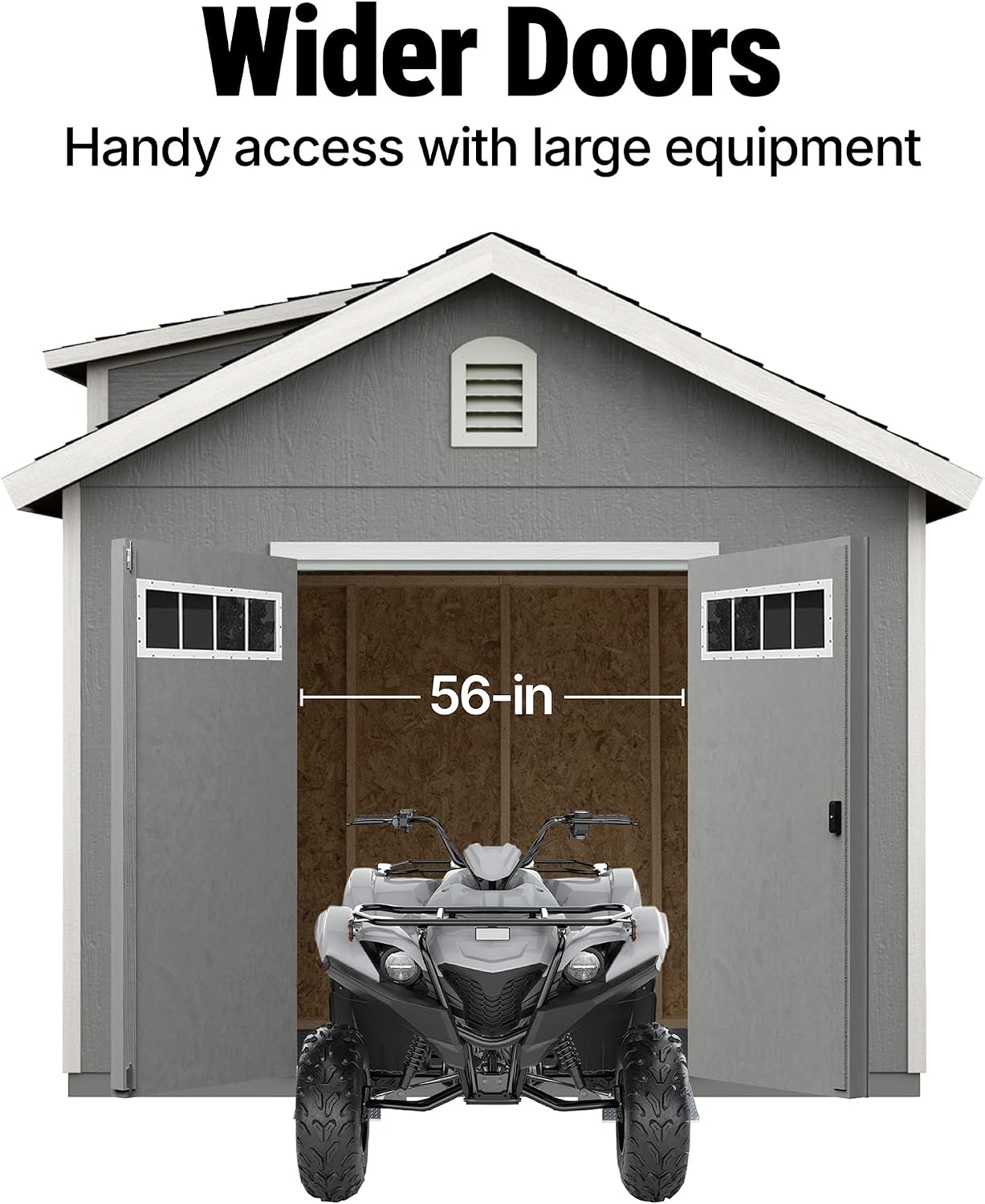 Handy Home Products Windemere 10x12 Do-it-Yourself Wooden Storage Shed with Floor, Beige