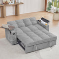 Auvsoce 65'' Convertible Sleeper Sofa Bed with Adjustable Backrest, Chaise Lounge, Side Table & USB/Type-C Ports – Stylish & Functional Addition to Any Living Room (Light Grey)