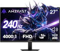 Amzfast 27' 240Hz 1ms FPS Gaming Monitor, Fast VA FHD 1080P, Adaptive Sync, HDR 400, 4000:1 Contrast, 125% sRGB, Built-in Speaker, HDMI 2.0 & DP 1.4 with DP Cable, VESA
