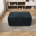 37'' Oversized Ottoman Bench, Plush Corduroy Poufs Foot Tool, Fluffy Boneless Couch Footrest Padded Seat, Seat Cube for Living Room No Assembly (Black)