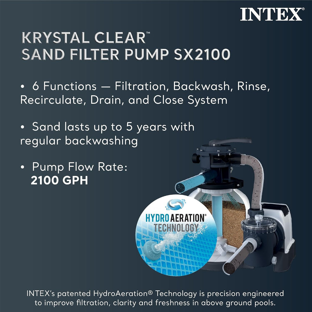 INTEX Ultra XTR 18 ft x 52 in Above Ground Pool Set, Round Swimming Pool with Steel Frame, 2100 GPH Sand Filter Pump, Ladder, Cover, & Ground Cloth