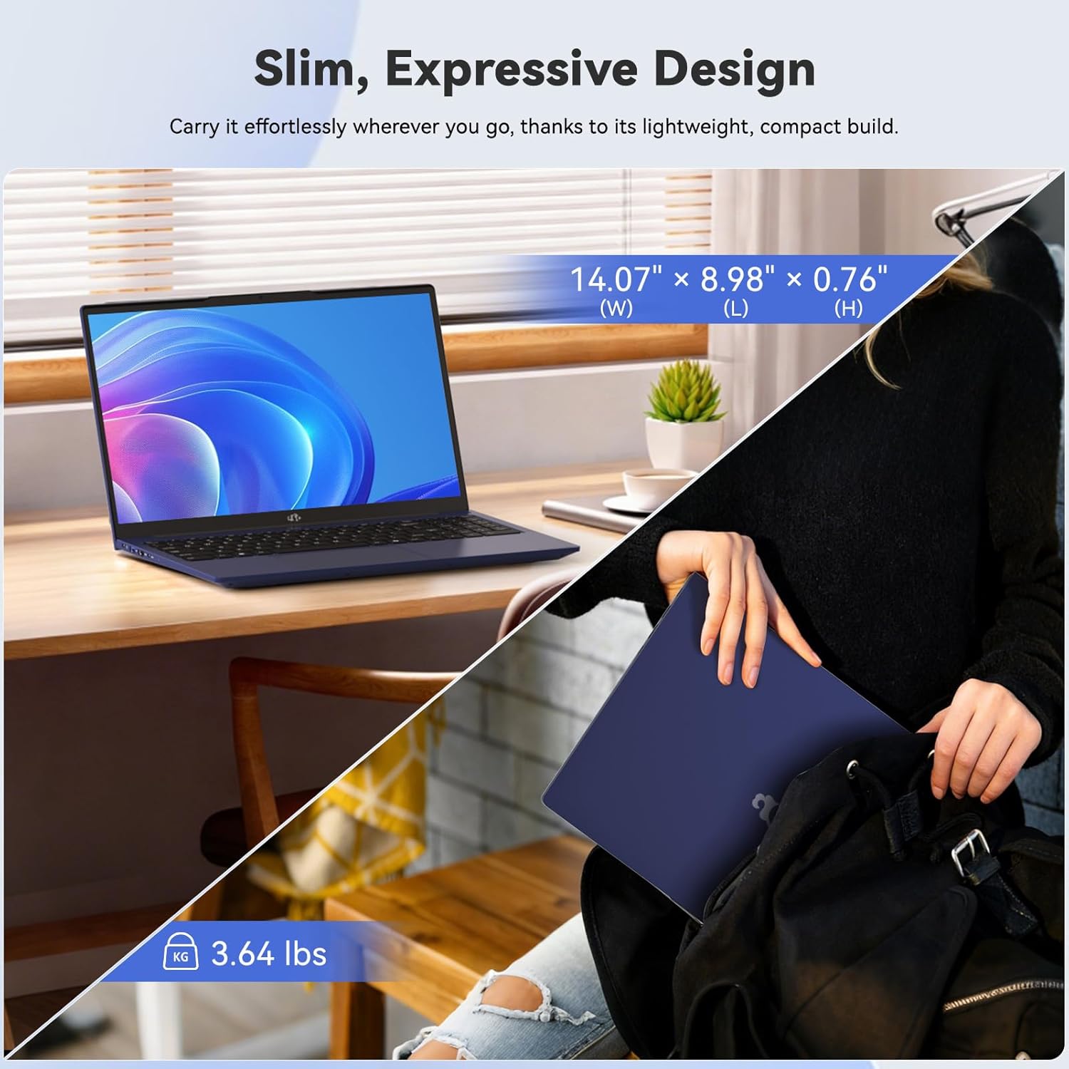 NIMO 15.6' FHD IPS Laptop, Core i3-1215U 6-Core Up to 4.4GHz (Beats R5 7520U), 16GB RAM 512GB SSD, Wi-Fi 6, Backlit Keyboard, Fingerprint Reader, 65W Type-C Charging, Student & Business Notebook