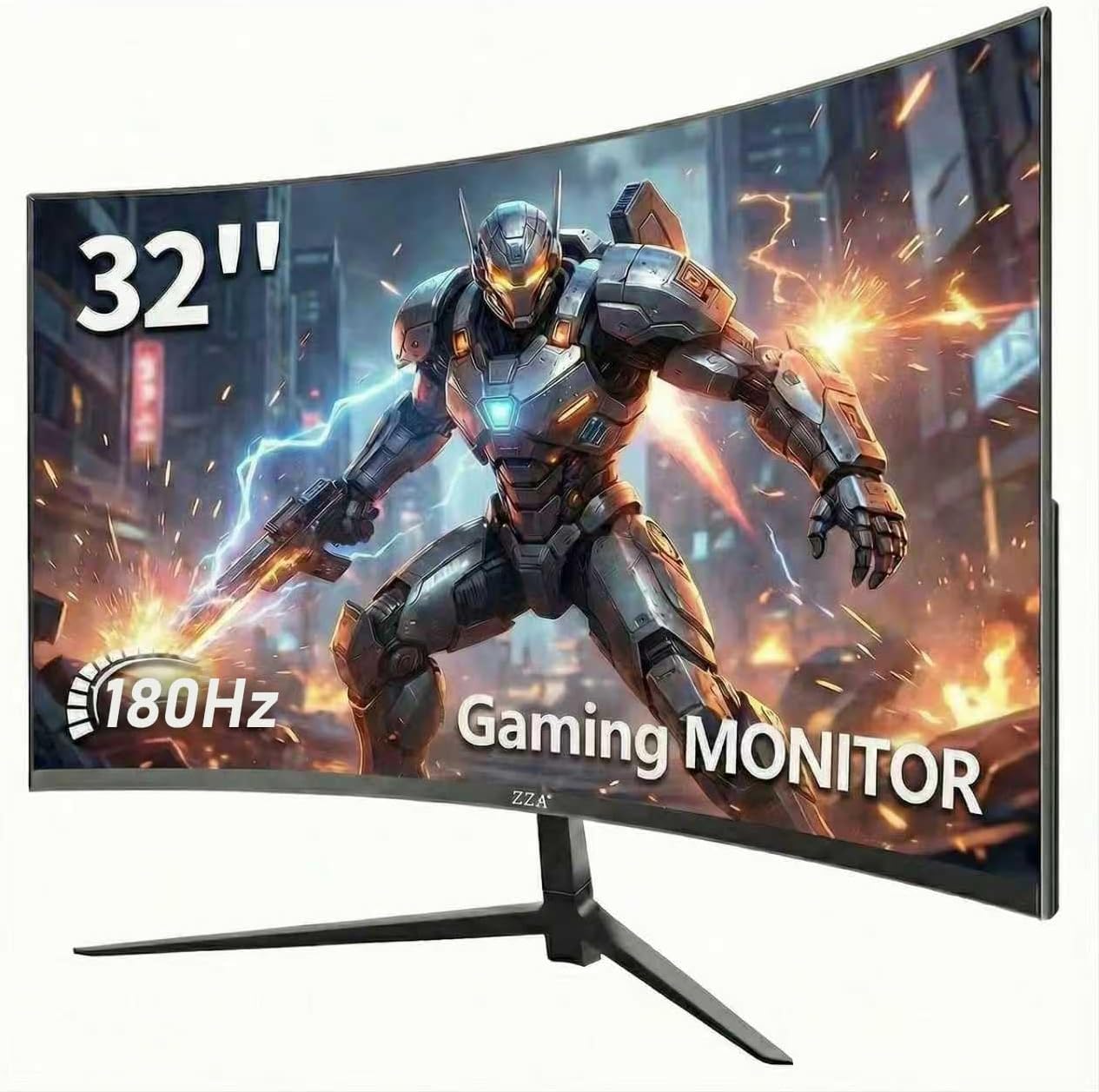 ZZA 32 Inch Curved Gaming Monitor 200Hz Computer Monitor, FHD 1080P 1500R HDR Gaming PC Monitor, FreeSync, Ultra-Fast 1ms Monitor for Gamer, HDMI 2.0, DisplayPort 1.4 VESA Compatible