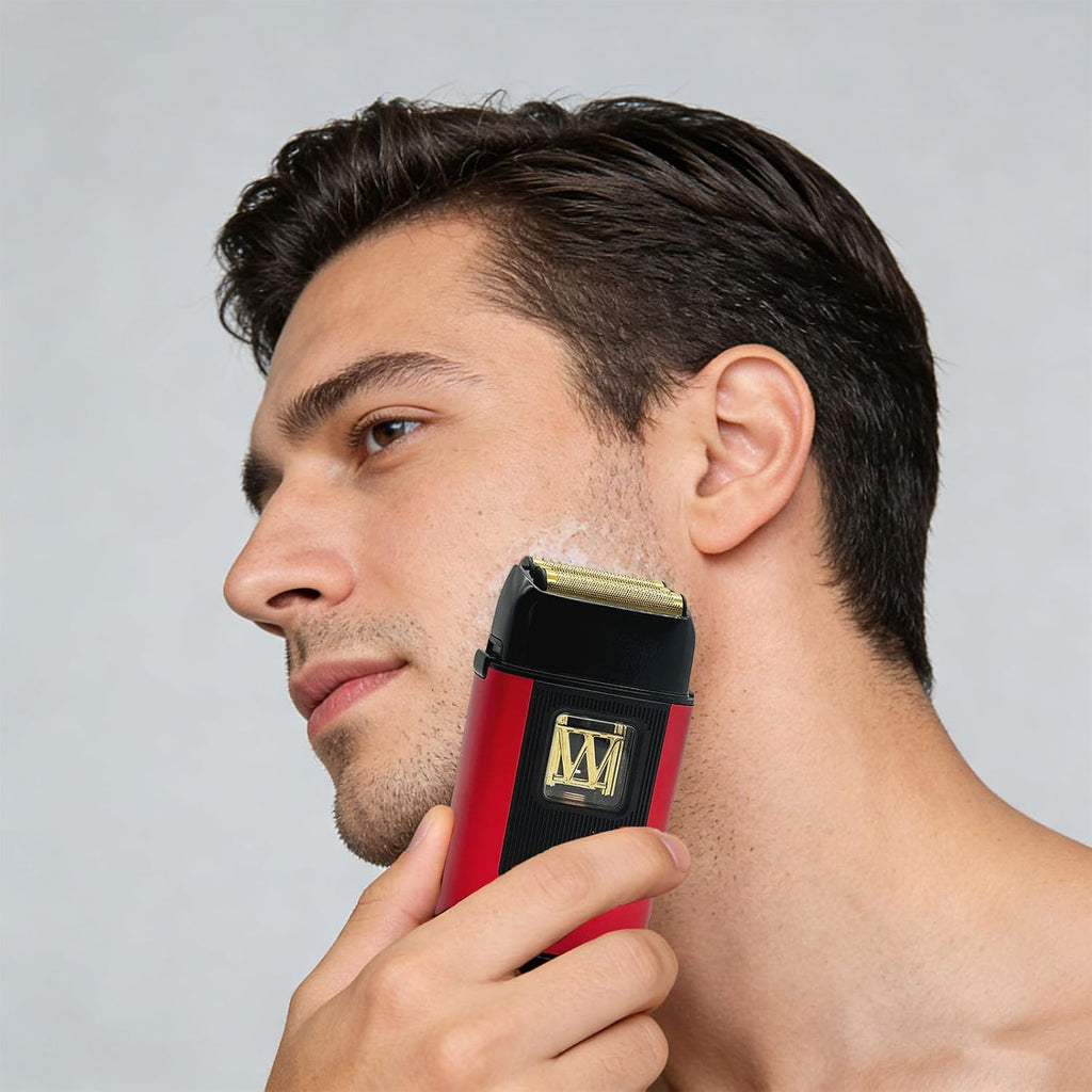 WMARK Electric Foil Shavers for Men Electric Razor for Men Beard Shaver Cordless Maglev Vector Motor 10000RPM, Stainless Steel Gold-Titanium Coating 3 Floating Blades, USB-C Rechargeable NG-XS1