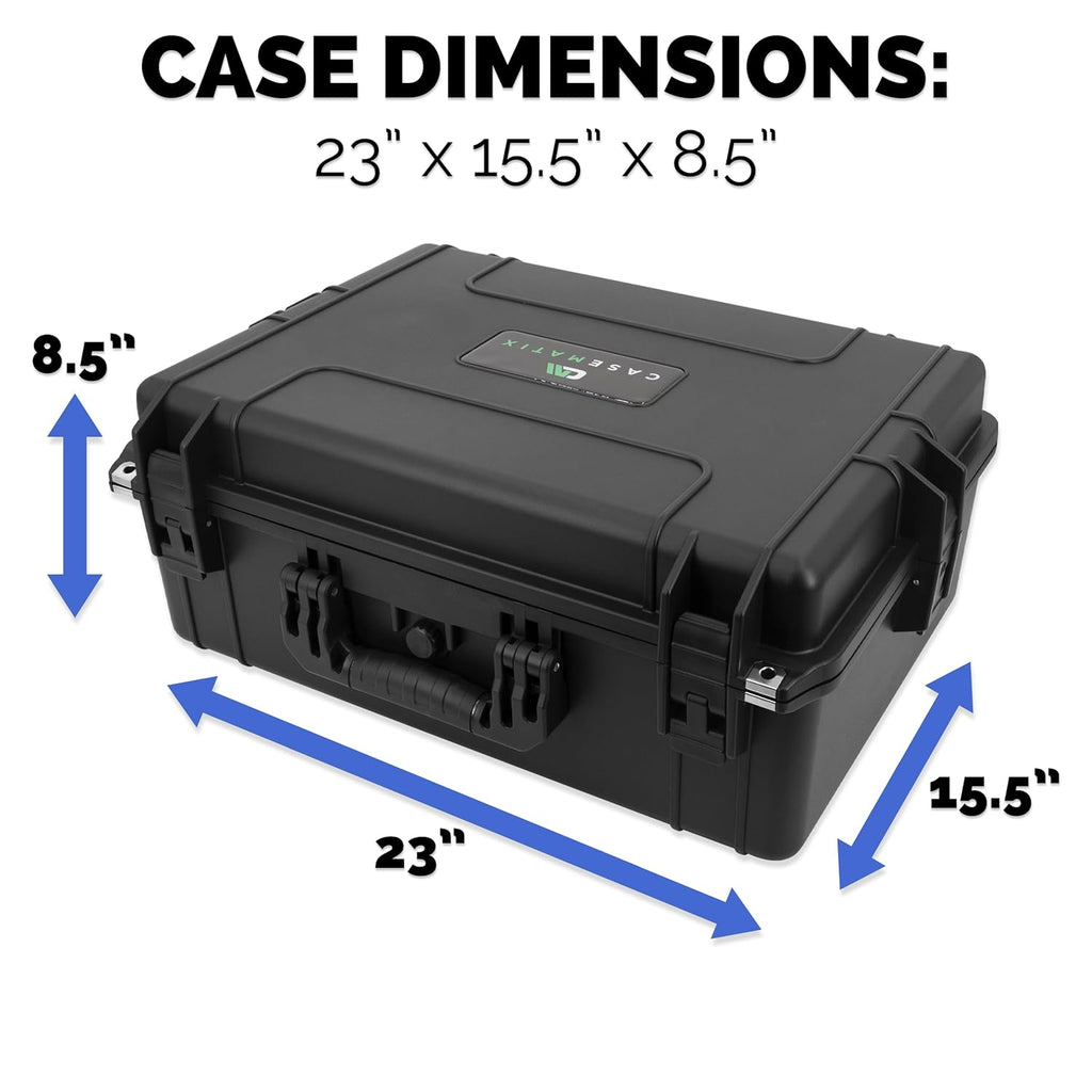 CASEMATIX Hard Shell Travel Case Compatible with Xbox Series X Console, Controllers, Headset and Other Accessories - IPX7 Waterproof and Crushproof Carrying Case with Customized Foam Interior