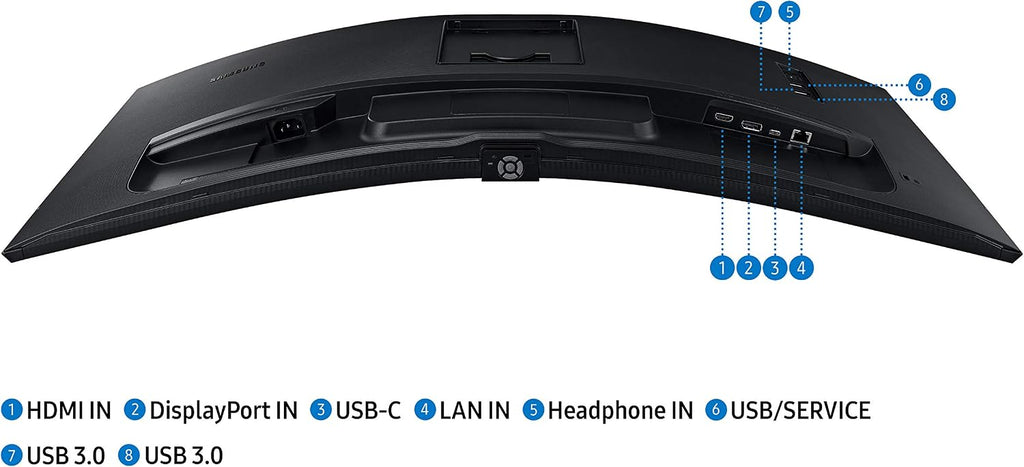Samsung Business S65UA Series 34 Inch Curved WQHD 3440x1440 Computer Monitor, HDR10, 100 Hz, USB-C, DP Daisy Chain, HDMI 2.0, USB 3.0 Hub (S34A654UXN), Black