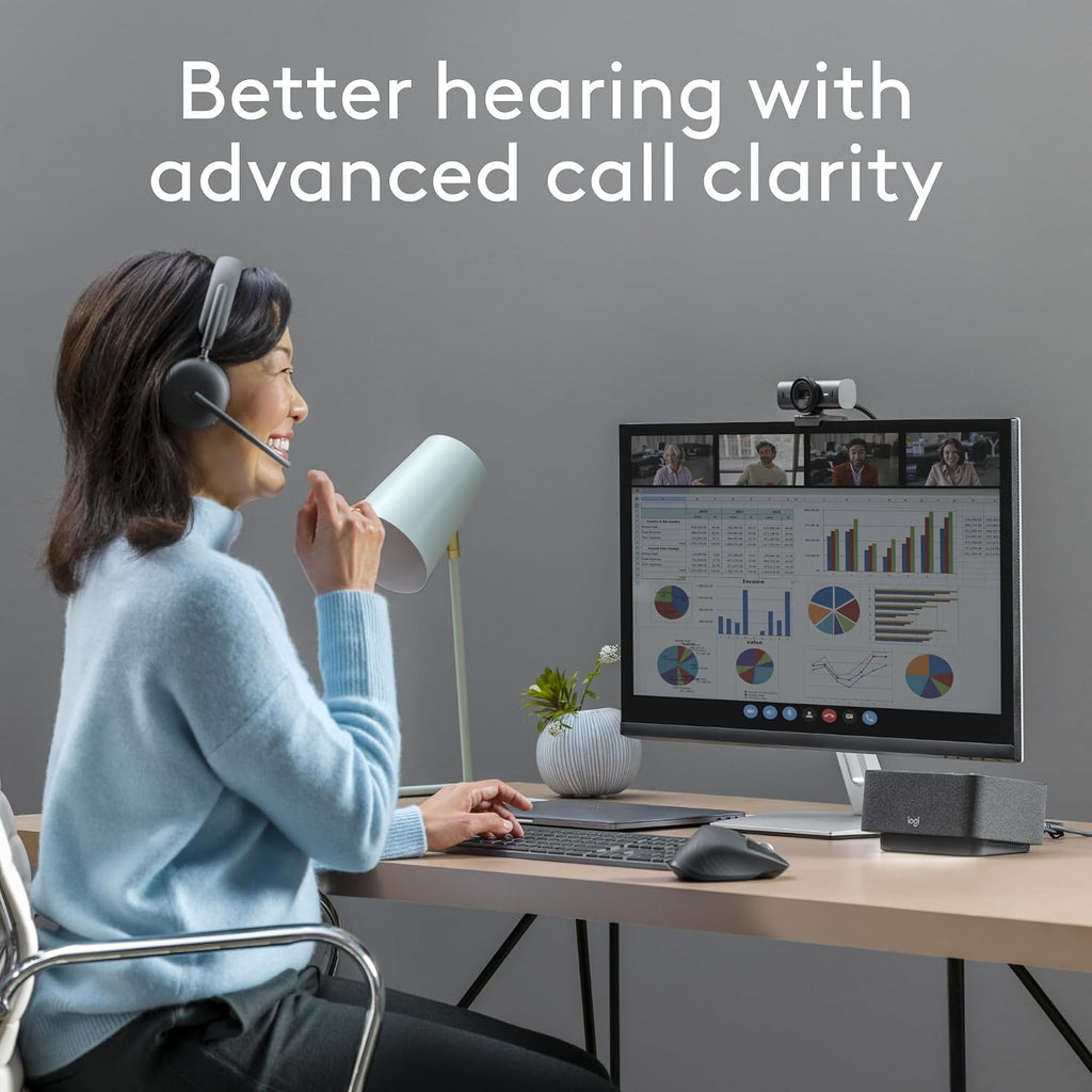 Logitech Zone Wireless 2 Premium Noise Canceling Headset with Hybrid ANC, Certified for Microsoft Teams Over Native Bluetooth and Fast Pair, Engineered for Intel Evo laptops, Graphite