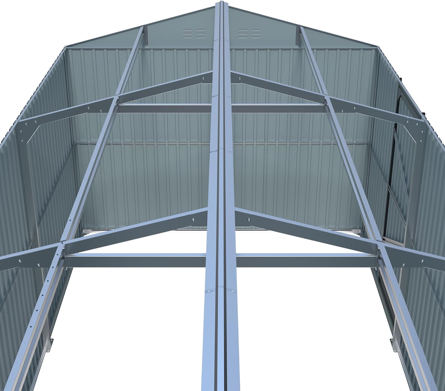 Large Storage Shed 13x20ft, Outdoor Metal Garage Shed with 2 Doors and 2 Windows, Heavy Duty, Black
