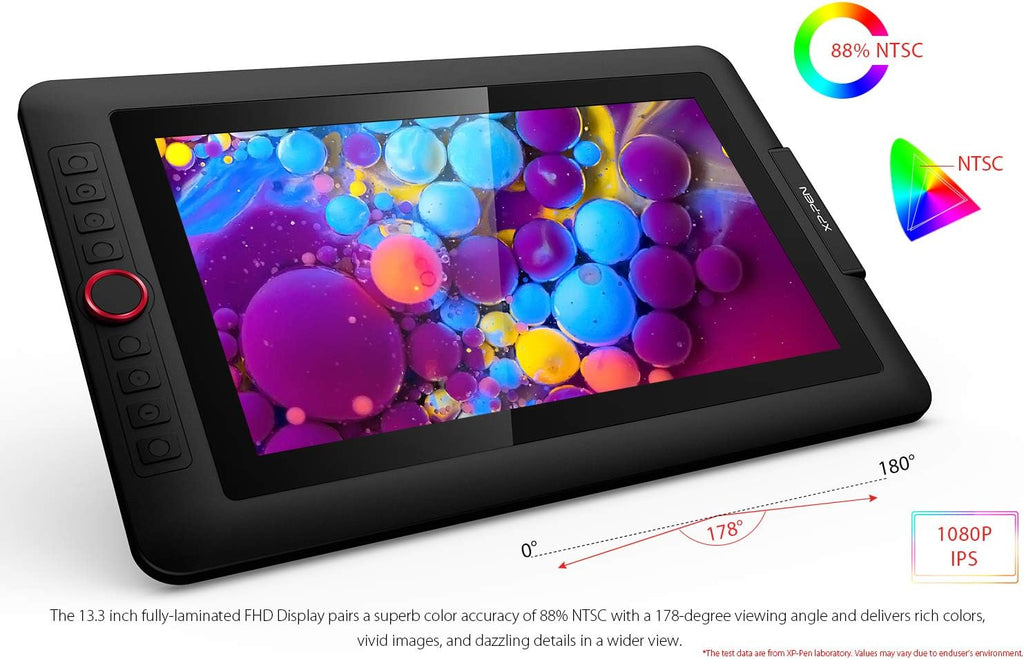 XPPen Drawing Tablet with Screen Full-Laminated Graphics Drawing Monitor Artist13.3 Pro Graphics Tablet with Adjustable Stand and 8 Shortcut Keys (8192 Levels Pen Pressure, 123% sRGB)