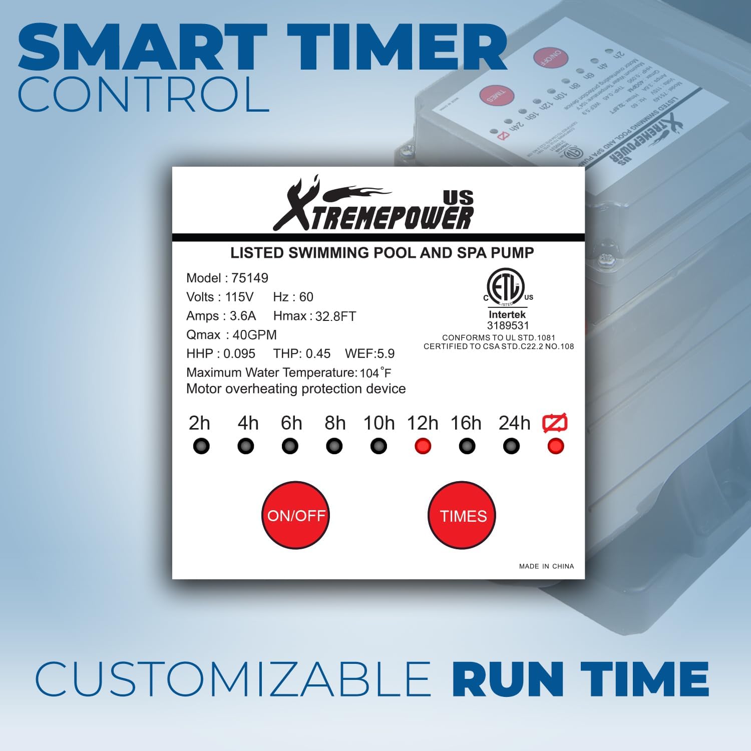 XtremepowerUS 13' Sand Filter with 3/4HP Pool Pump Digital Programmer Timer 2,640 GPH for Above Ground Swimming Pool Pump Set Up To 10,000 Gallons