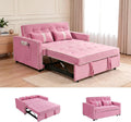 71' Loveseat Sleeper Sofa, 3 in 1 Convertible Sofa Bed, Adjustable Backrest Comfy Pull Out Couch, Modern Upholstered Sofa for Living Room Bedroom Apartment Small Space (Pink)
