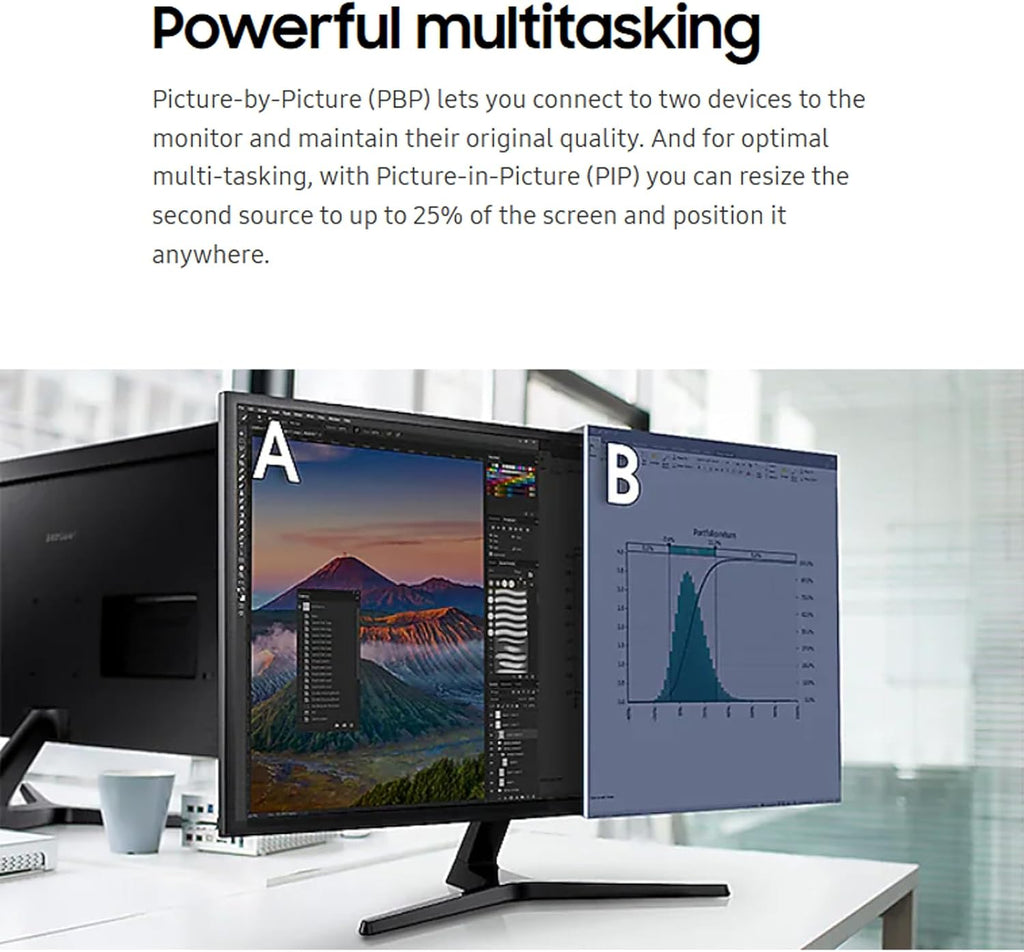 Samsung 32-inch 4K UHD Computer Monitor | VA Panel, AMD FreeSync, Eye Saver Mode, PIP/PBP | HDMI, DisplayPort | for Home Office, Gaming, Streaming | W/HDMI
