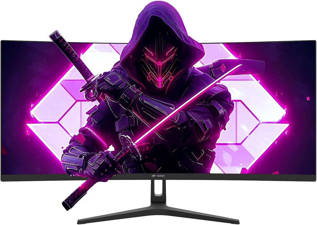 CRUA 34Inch Ultrawide Gaming Monitor, WQHD(3440 * 1440P) 144Hz/165Hz Curved Monitor,120% sRGB, Computer Monitor that Supports AMD Freesync, Wall Mountable Installs(HDMI, DP)-Black