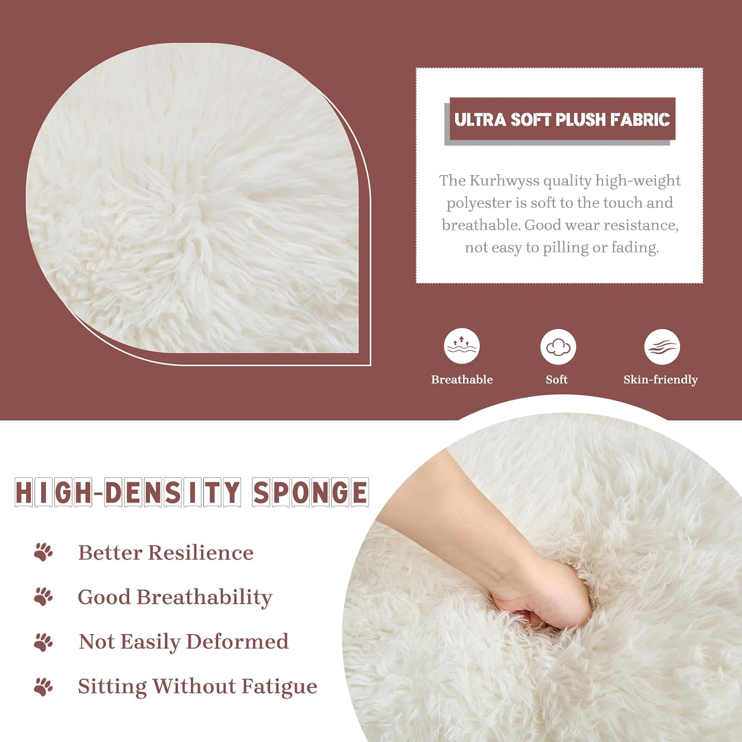Upholstered Human Dog Bed for Adult & Pets, Convertible Lazy Sofa Bed with 5 Adjustable Position, Comfy Tatami Bean Bag Lounge Chair with a Soft Pillow for Bedroom Living Room (Beige Fluffy)