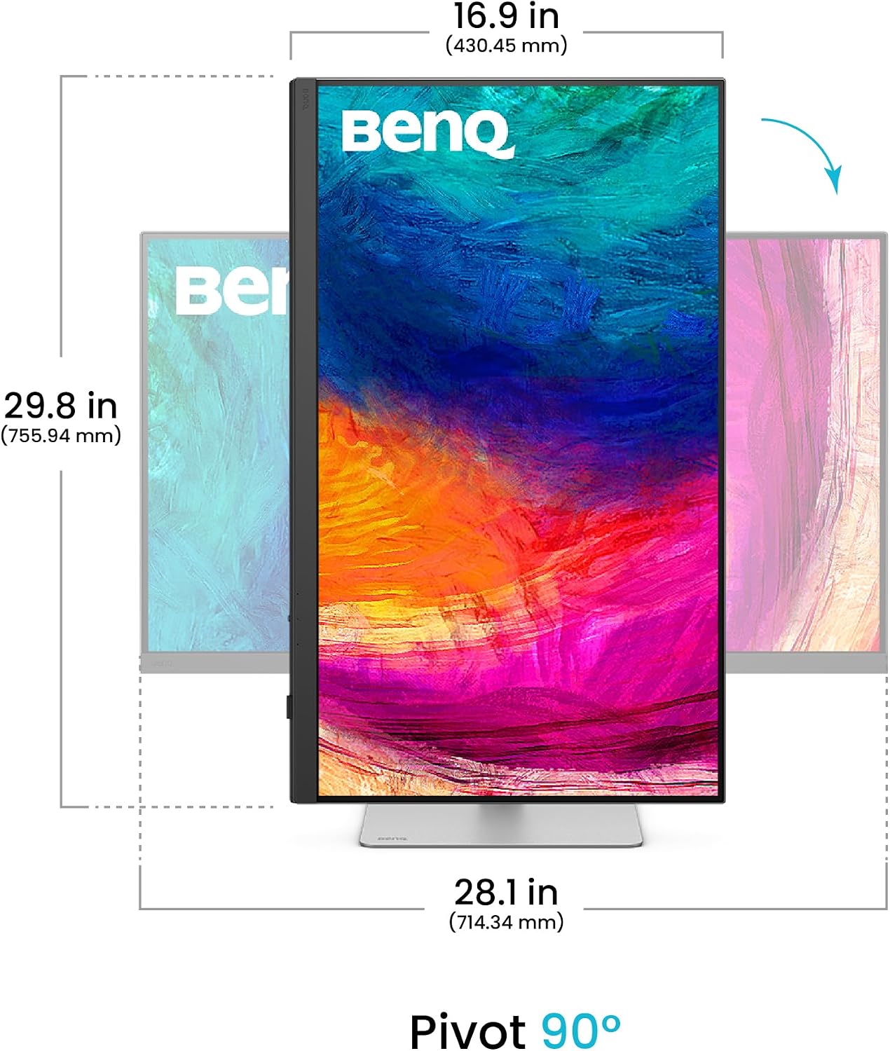 BENQ PD3226G 31.5' 4K UHD (3840 x 2160) @144 Hz Designer Monitor 5 ms, HDR10, Integrated Speakers, USB Hub, Swivel, Tilt, Rotation, Height Adjustments (Renewed)