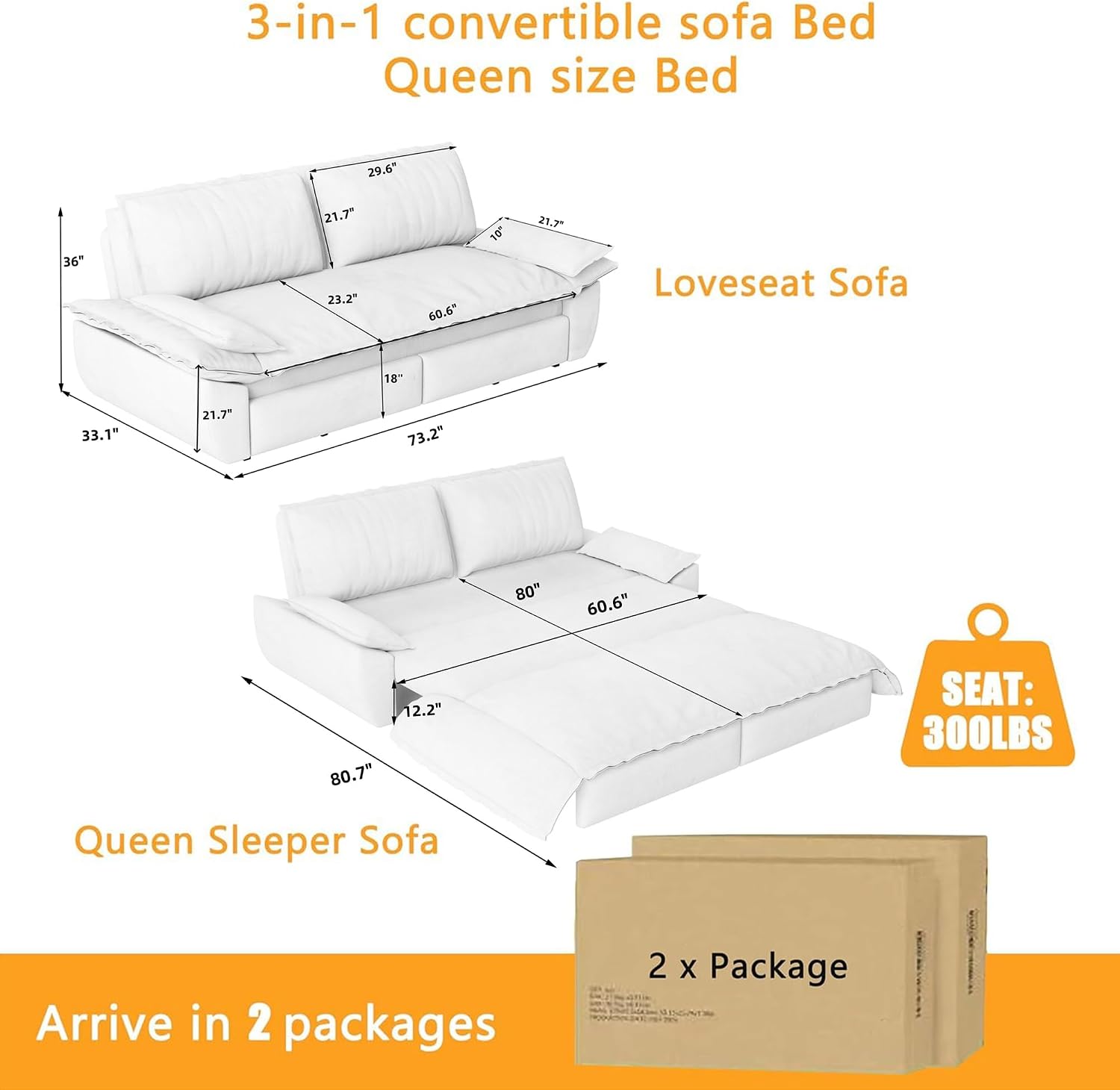 70.1' Sofa Bed Queen Size, Pull Out Couch Bed, 3-in-1 Convertible Sleeper Sofa with Cushion Armrest, Modern Velvet Futon Couch for Living Room, Small Space, Apartment, Bedroom, Beige