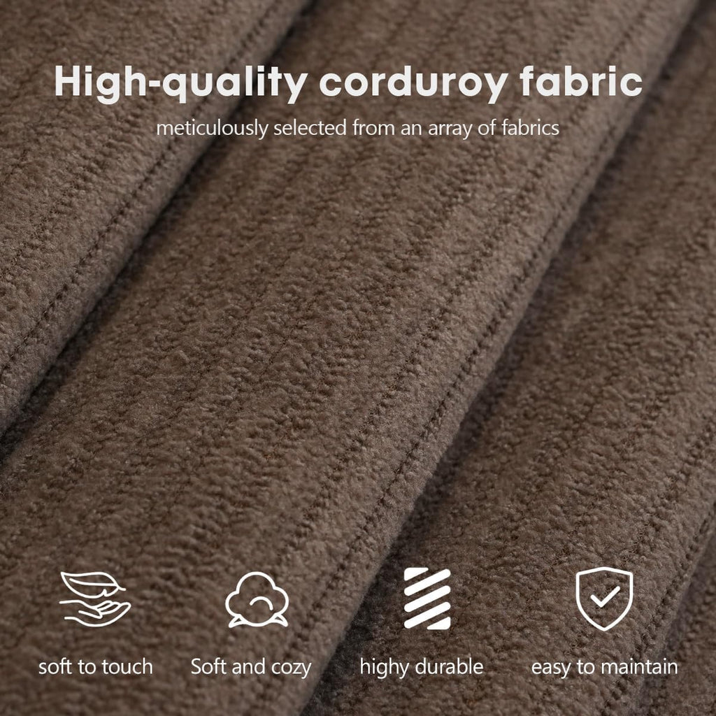 78.8' Modular Sofa Bed - 4-in-1 Convertible Design with Corduroy Fabric and High Density Sponge, Removable Cover and Fixed Frame