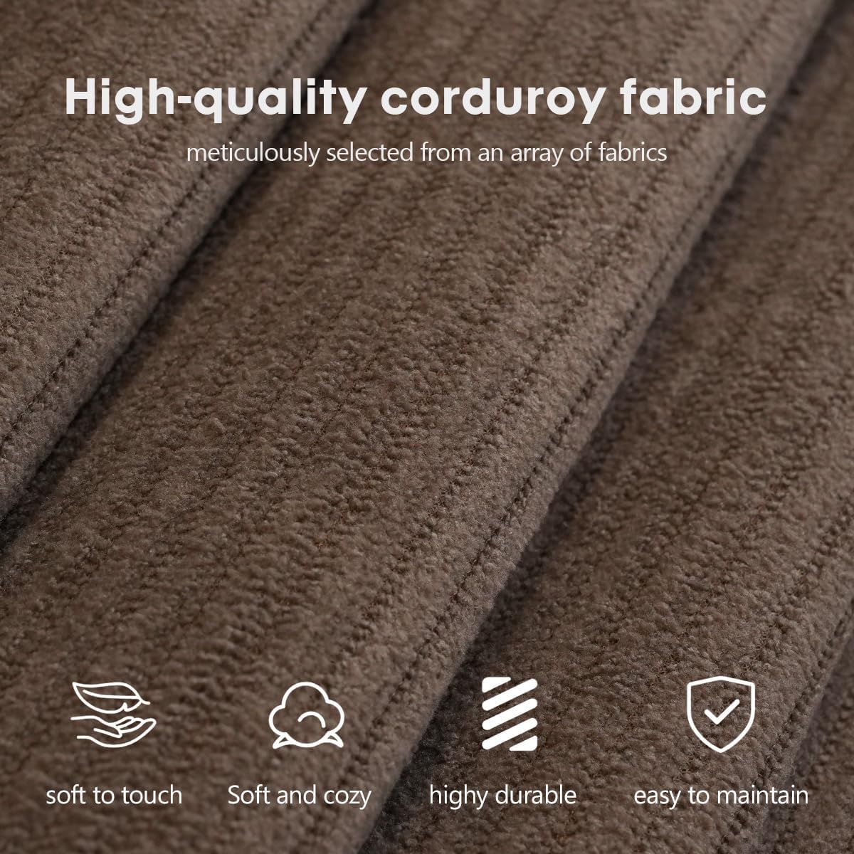 78.8' Modular Sofa Bed - 4-in-1 Convertible Design with Corduroy Fabric and High Density Sponge, Removable Cover and Fixed Frame