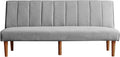 HomePop Upholstered Bergen Convertible Futon Sofa Bed, Modern Sofa Couches for Living Room, Small Spaces, Dorm, Apartment, Gray Woven